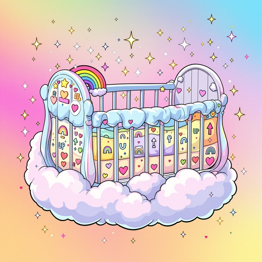 Decorated cradle
